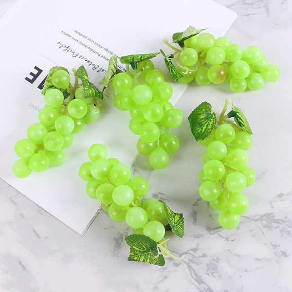 5X Konstgjord växtfrukt Druva Fake Fruits Dekor Mat Naturtrogna kontorsfesthem Green 18 grapes