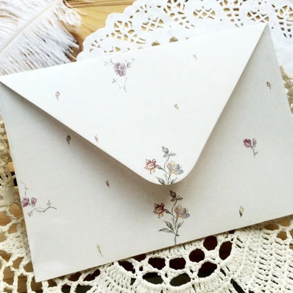 10st Vintage Blommig DIY kuvert Brev Bröllopsinbjudan Scho