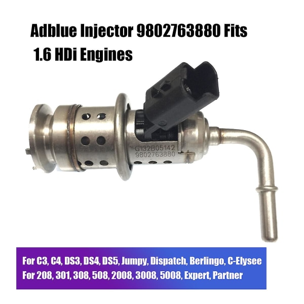 Adblue Injektor Bränslemunstycke Ventil 9802763880 För C3 C4 Ds3 Ds4 Berlingo 208 508 2008 3008 5008 silver