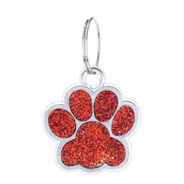Hund Cat Paw Charm för smycken att göra glitterhänge hängberlock Red Not engraved