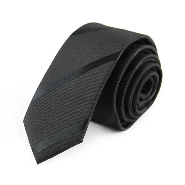 Svarta färger Skinny 5 CM Slips för män Polyester Silk Slips För Ma 5SB-003