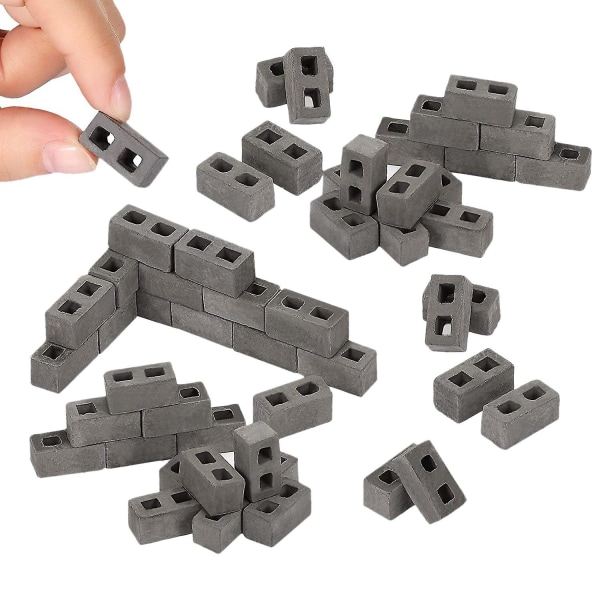 60 Pack Cinder Blocks 1/12 Skala Mini Tegelstenar Betong Miniatyr