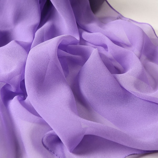 Chiffon Georgette Sjal Enfärgad Lång Sjal Kvinnor Muslimer Hijab Bandana Tunn Purple