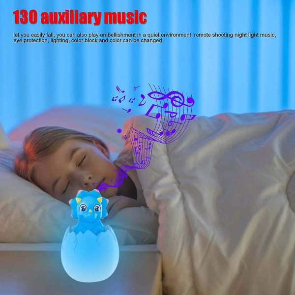 LED-dinosaurienattlampa, barnens nattlampa flerfärgad LED-natt
