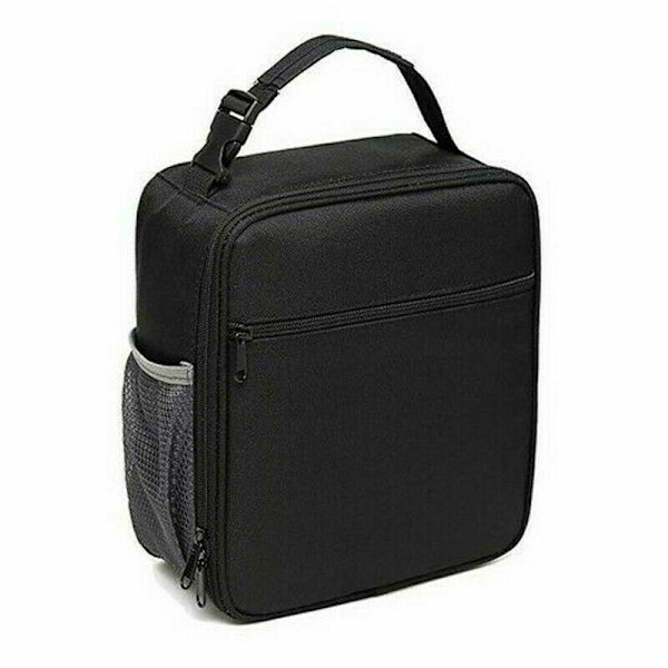 Barn Kids Vuxen Lunch Bag Isolerad Kylväska Picknickväska Skol Lunchlåda Black