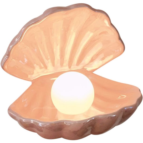 Shell Pearl Light LED Keramik Bordslampa Portable Pearl i Sh Pink