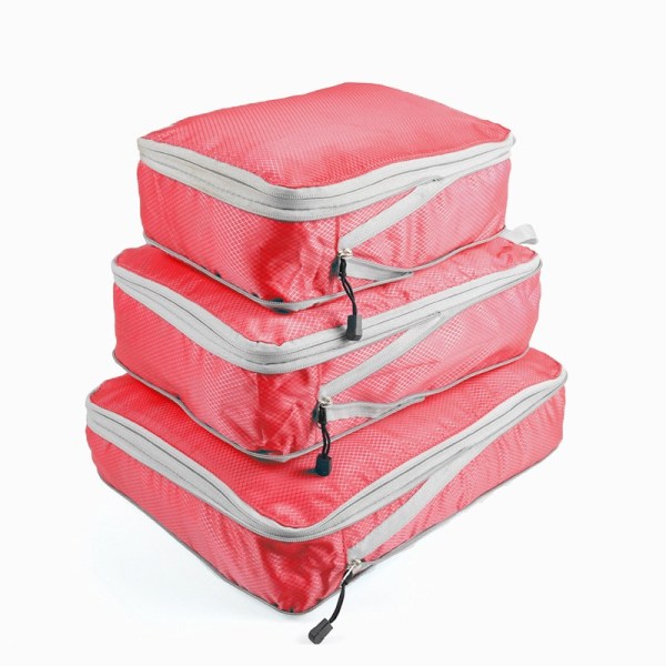 Set Resbagageförpackning Organizer Resekompressionsresväska Väskor 3st/ set Red