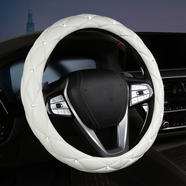 Auto Car Rat Cover 38cm Rhinestone Bling Glitter Inredning White