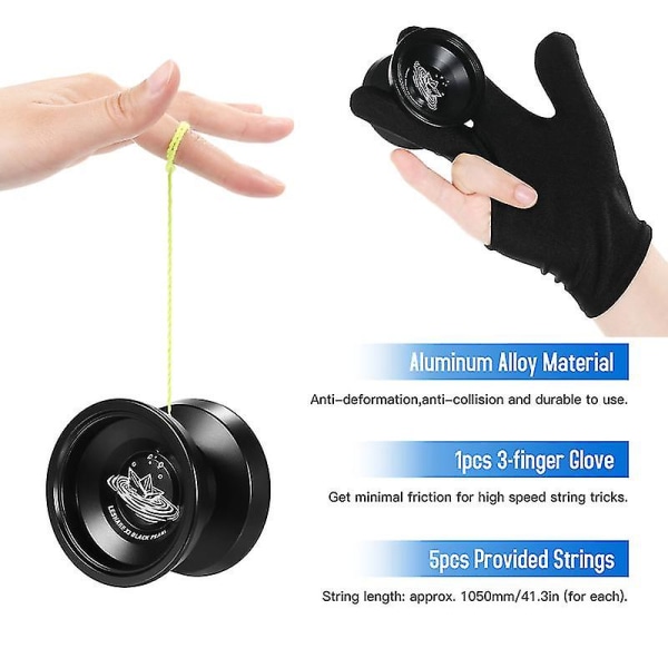 Aluminium Yoyo Ball Konkurrenskraftig Yo Yo-gåva med bärsnören och handske flerfärgad
