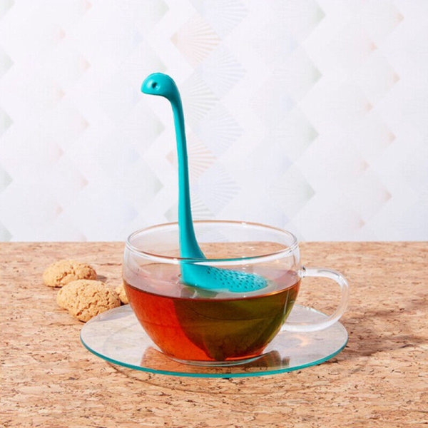 2 ST Loch Ness Monster Tea Infuser Silikon Tefilter Återanvändbart te Blue