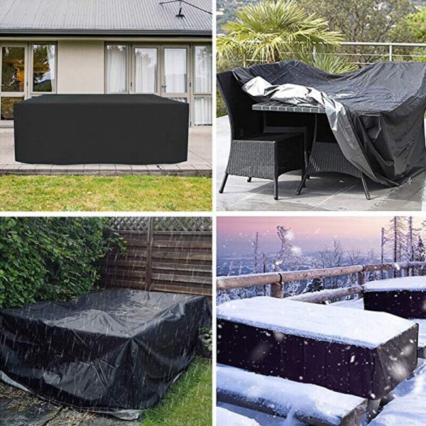 Vattentätt möbelskydd för trädgårdspatio i kraftig kubform för rottingbord utomhus 210*110*70CM