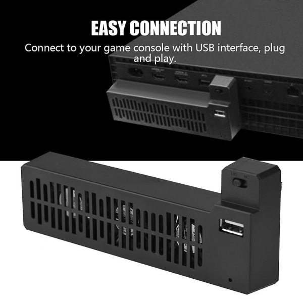 Bärbar värmereducerande USB extern kylfläkt Sidmonterad för Xbox One X spelkonsol Kylfläkt för Xbox spelkonsol kylfläkt svart