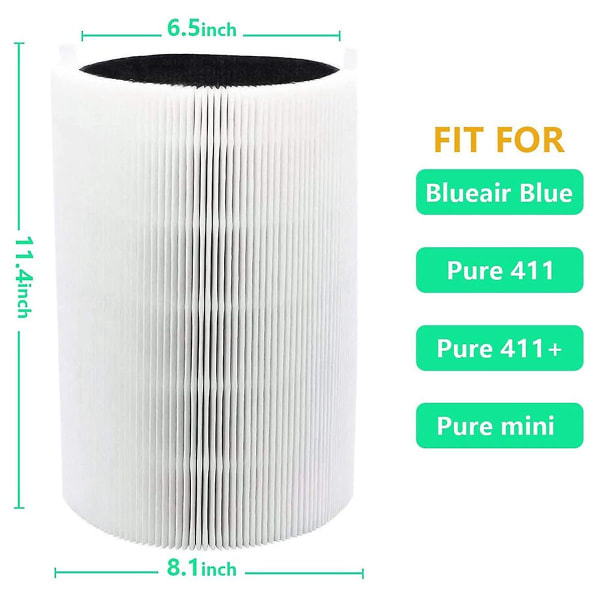 2 st Ersättningsfilter för Blue Pure 411,411+ Mini Air Purifie
