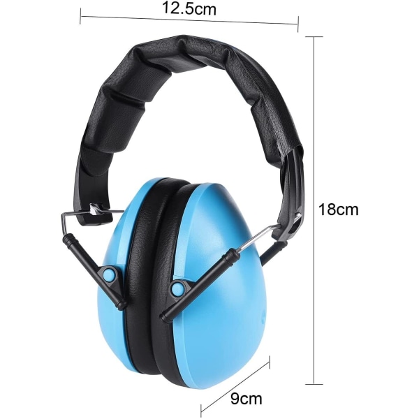 Justerbara hopfällbara hörselskydd för barn Bullerreducerande hörselskydd hörselkåpor Blue