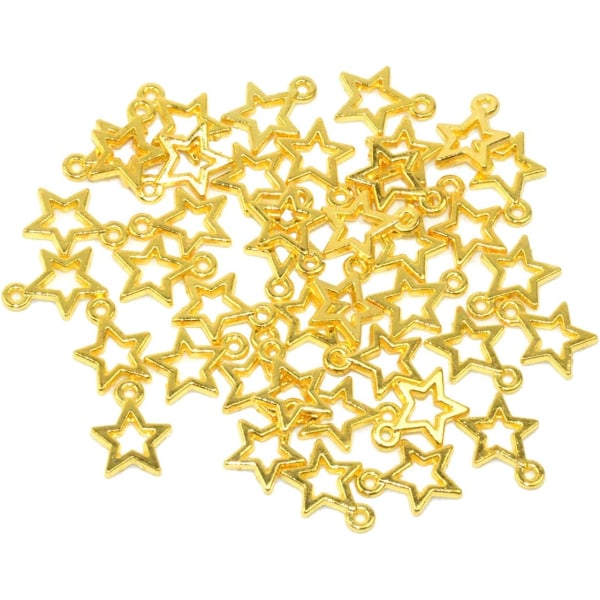 förpackning med 50 guldlegering antika stjärnor berlockhängen för tillverkning av B
