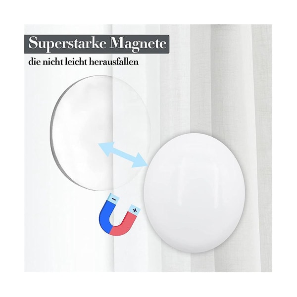 10 st Magnetiska gardinvikter Draperivikter Magnet duschdraperivikter Botten för duk vit