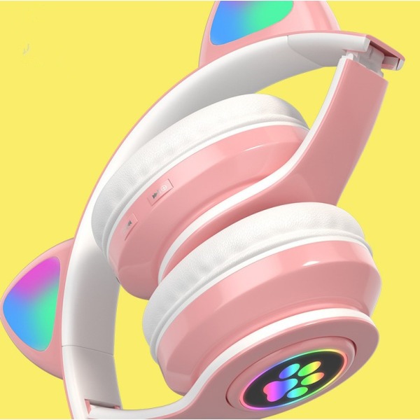 Trådlösa Cat Ear-hörlurar Bluetooth Headset LED-lampor Hörlurar för barn  Present Pink 910b | Pink | Fyndiq