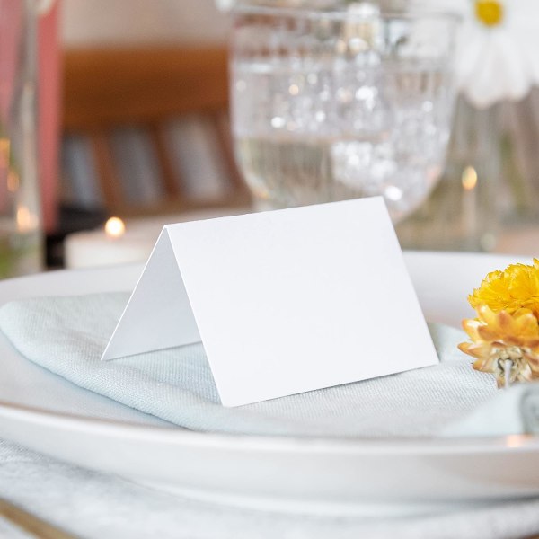 Rent vita vikta visitkort Festmottagning Födelsedag dukning bröllopsvisitkort vit