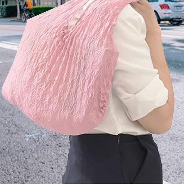 Vikbar handhållen veckad väska Tvättbar magic veckad väska med stor kapacitet Magic Stretch Bag Eco shoppingväskor Pink