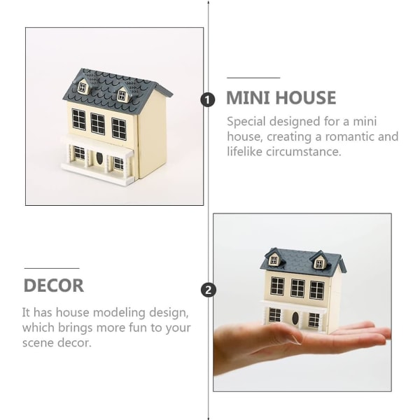 Mini DIY-modell Set Christmas Village House Set 3d Mini Set (beige) grå