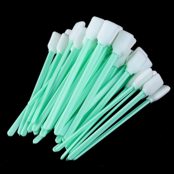 50X CleaningSponge Stick Swab Skum rengöringsknopp för lösningsmedelsformat bläckstråleskrivarhuvud vit