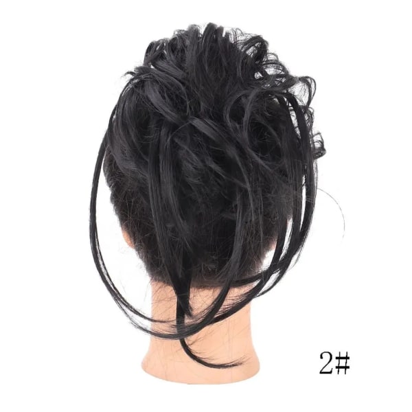 Syntetisk Messy Bun Curls Band Falskt Hårstycke Peruk Kvinnor Donut SW205-6