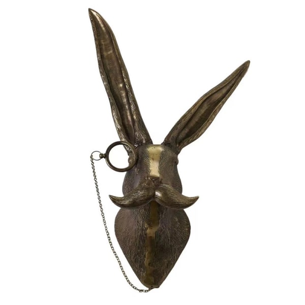 Animal Head Väggmonterad Skulptur Väggdekor Resin Djurhänge Dekor Rabbit