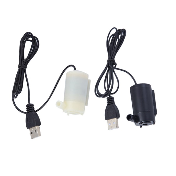 2 ST 5V USB Mini Akvarium sugpump Plast Mute dränkbar vattenfontän Deco Black