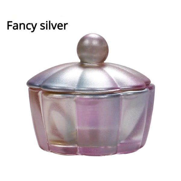 Tjock glaskristall Anti-volatilization skålkopp med Octagon Me Silver