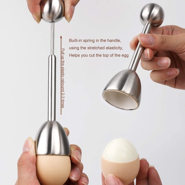 Mjukt hårt kokt ägg rostfritt stål skal separator äggborttagning