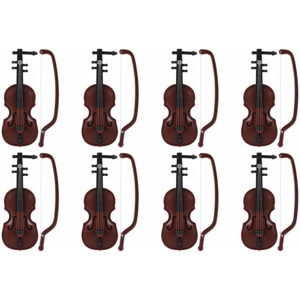8 set med mini violin miniatyrmusikinstrument Dollhouse Ac