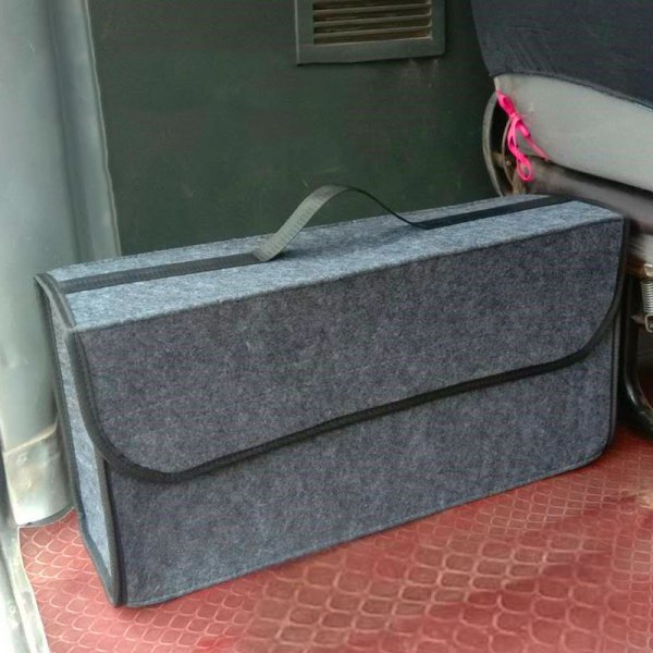 Bilbagagefilt vikbar förvaringslåda svart grå bilinredningslåda magic klisterväska dark gray
