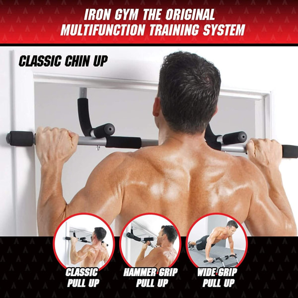GYM FITNESS BAR CHIN UP PULL UP STRENGTH SITUP DIPS EXERCISE WORKOUT DÖRRSTÄNGER svart