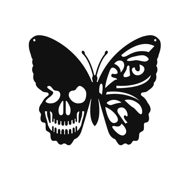 Skull Butterfly Metall Väggkonst Dekor Vägghängande plaketter Orname