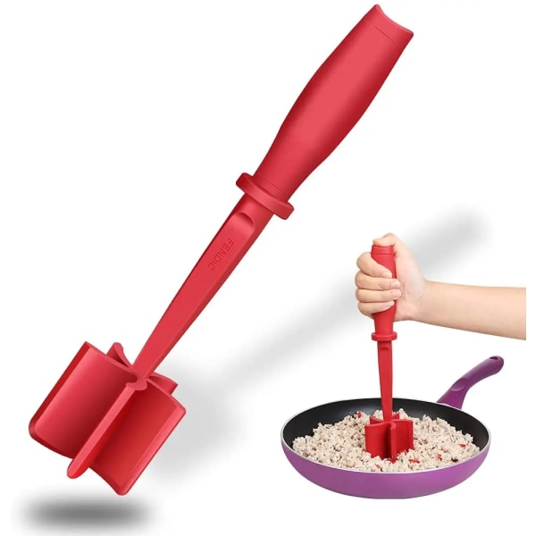 Kötthackare Ground Beef Masher Värmebeständig Köttmasher Verktyg green