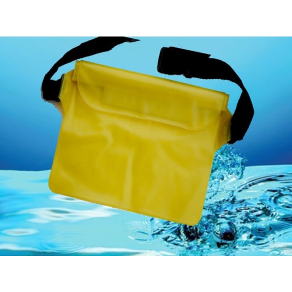 Telefon Vattentät Väska Midjebälte Pack Undervattenspåse Simning Case PVC 2ST Yellow