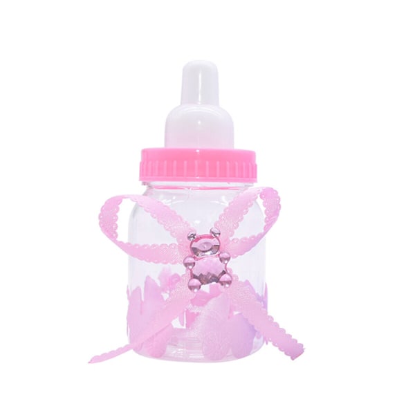 Fyllbara flaskor för babyshower-gåvor Blå rosa festdekoration Flicka Pojke 12 st Pink