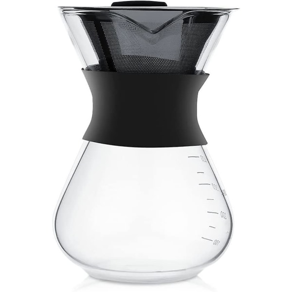 400 ml manuell kaffebryggare i glas med lång livslängd i rostfritt stål F