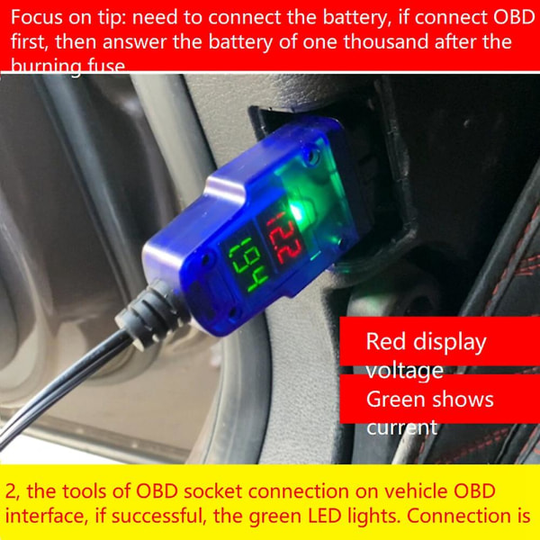 Nödströmförsörjningsbatteriklämma Ecu minnesbesparare för Obd2 12