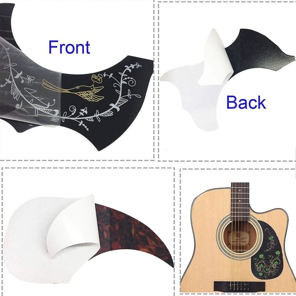 8-pack akustisk gitarr pickguard självhäftande Hummingbird And W