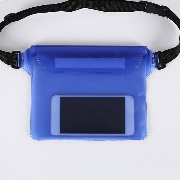 Telefon Vattentät Väska Midjebälte Pack Undervattenspåse Simning Case PVC 2ST Deep Blue