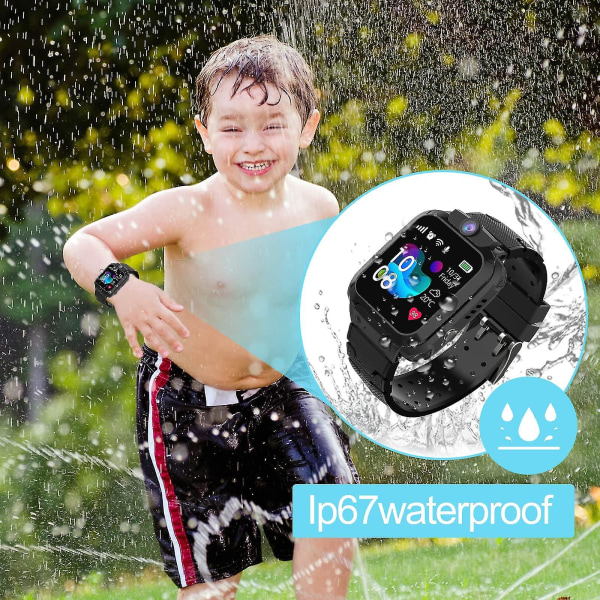 Smartwatch för barn Barn GPS Smart Watch Vattentät svart
