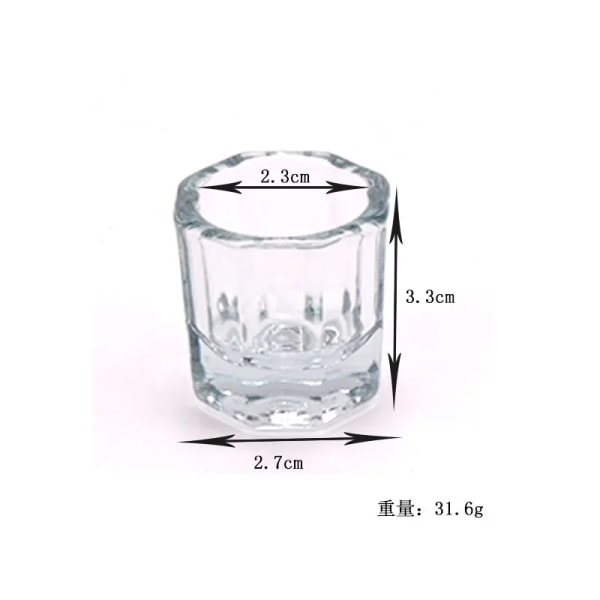 Tjock glaskristall Anti-volatilization skålkopp med Octagon Me Top