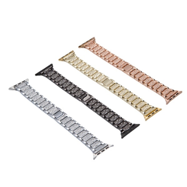 Bling Diamond Strap Metal För iWatch Band För Apple Watch Series 8 7 6 5 SE Pink 42 44 45mm