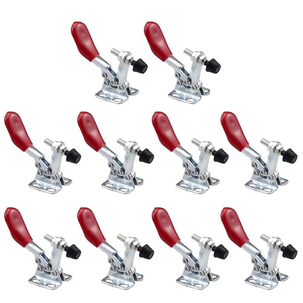 10 st Red Toggle Clamp -201a 27kg Quick Release Tool Horisontella Clamps Hand New Heavy Duty Tooling silver