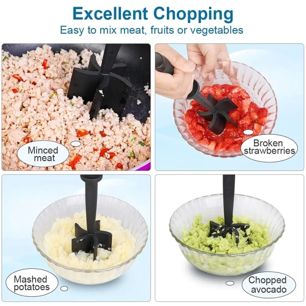 Kötthackare Ground Beef Masher Värmebeständig Köttmasher Verktyg green