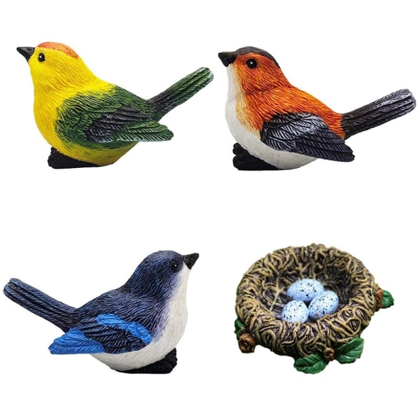 1 ST Little Birds Miniatyrfigurer Creative DIY Succulent Pl L-Blue Bird