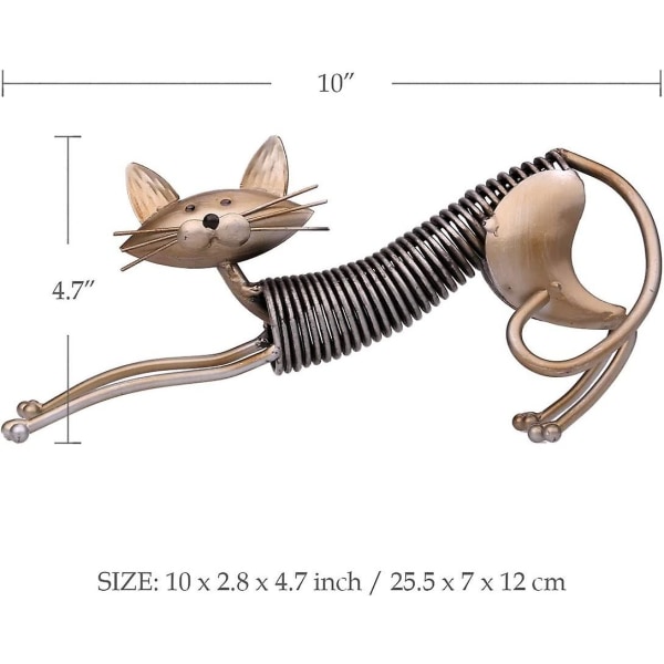 Katt Skulptur Metall Järn Hushåll Konst Hantverk Dekoration Hem Päls