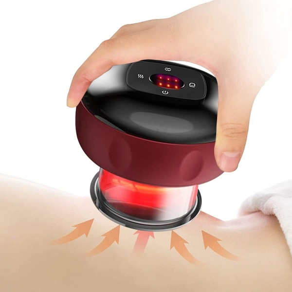 Elektrisk set Gua Sha massageapparat 12 växlar Elektrisk set för koppning röd