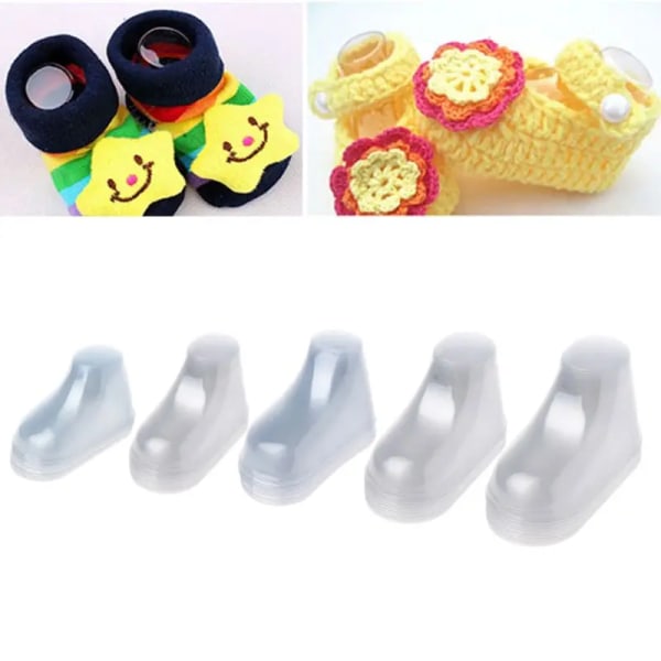 2024 Ny 10 st Klar Plast Baby Feet Display Baby Booties Sko C